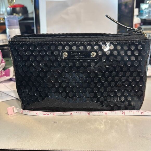 Kate Spade Black Polka Dot Cosmetic Makeup Clutch - Picture 6 of 8